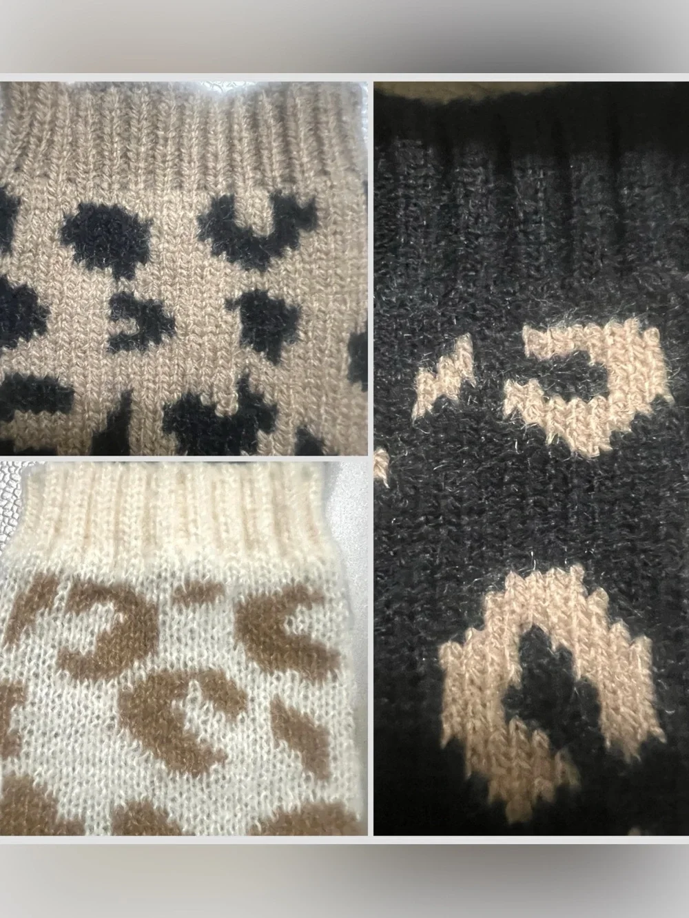 🔥CHOOSE A COLOR🆕Leopard Print Winter Fingerless Gloves